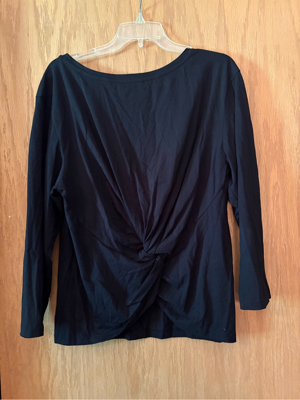 J. Crew Twist-Front Long Sleeve Top - Black